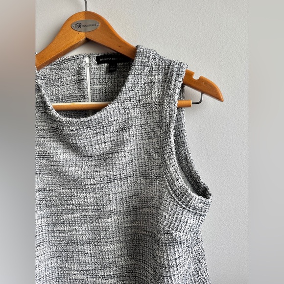 BANANA REPUBLIC Tweed bouclé textured career top sleeveless fringe tank, S - Picture 4 of 10